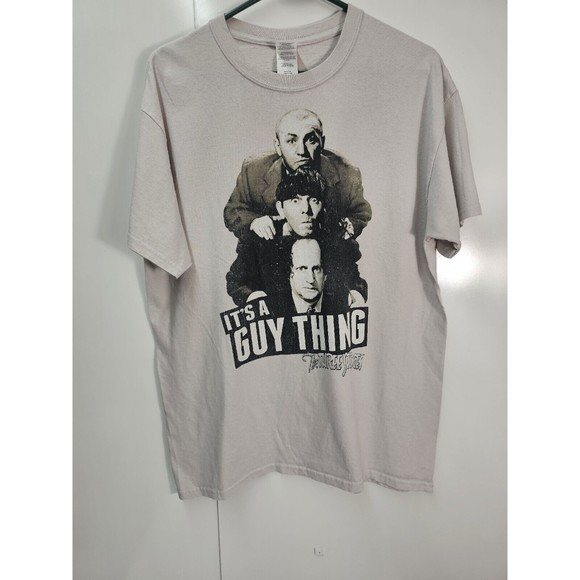 The Three Stooges "It's A Guy Thing" Light Gray T-Shirt Sz L - Picture 1 of 6